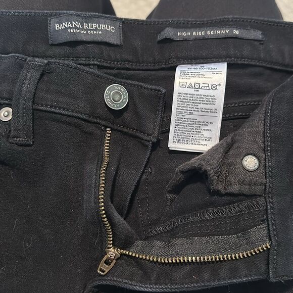 Sz 26 Banana Republic black washed denim High Rise Skinny - Picture 5 of 5